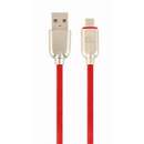 Premium Rubber USB - Micro USB 1m Red