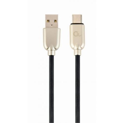 Cablu de date Premium Rubber USB - USB-C 2m Black