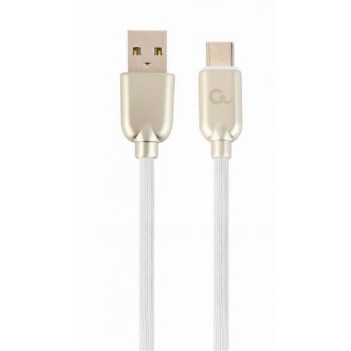 Cablu de date Premium Rubber USB - USB-C 1m White