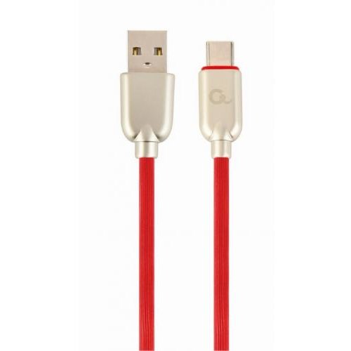 Cablu de date Premium Rubber USB - USB-C 2m Red