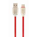 Premium Rubber USB - USB-C 2m Red
