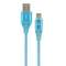 Cablu de date Gembird Premium Cotton Braided USB-C - Lightning 2m Blue White