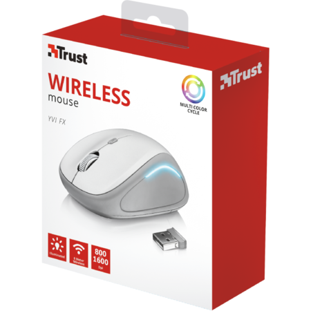 Mouse Wireless Trust Yvi FX White