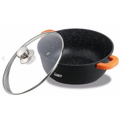 Semioala din aluminiu turnat cu capac Dark Line 13.5 litri 36 x 16 cm