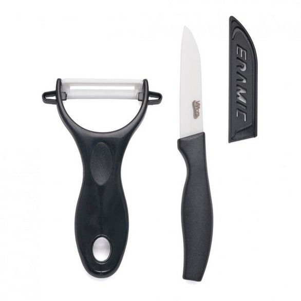 Set Cutit 8 cm plus Teaca si Curatator legume Negru