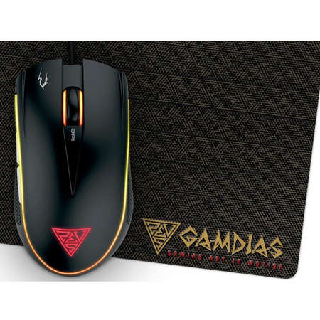Mouse gaming Gamdias Zeus E2 Black cu mousepad Nyx E1
