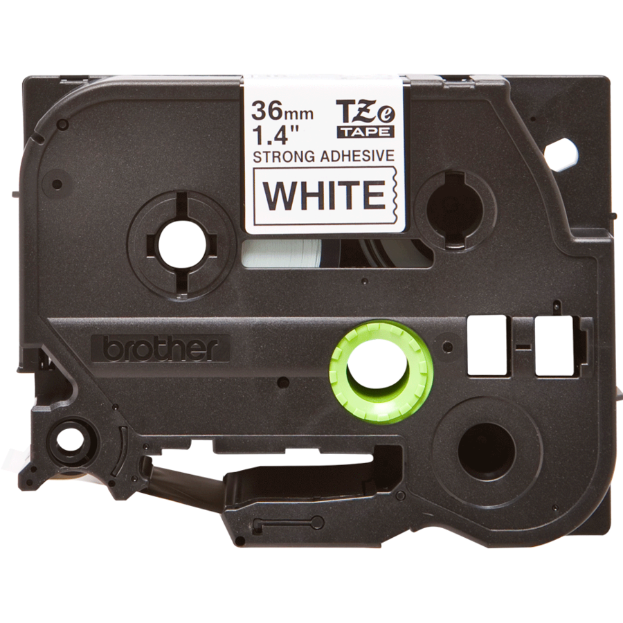 Banda continua laminata puternic adeziva TZES261  36mm 8m Negru pe Alb