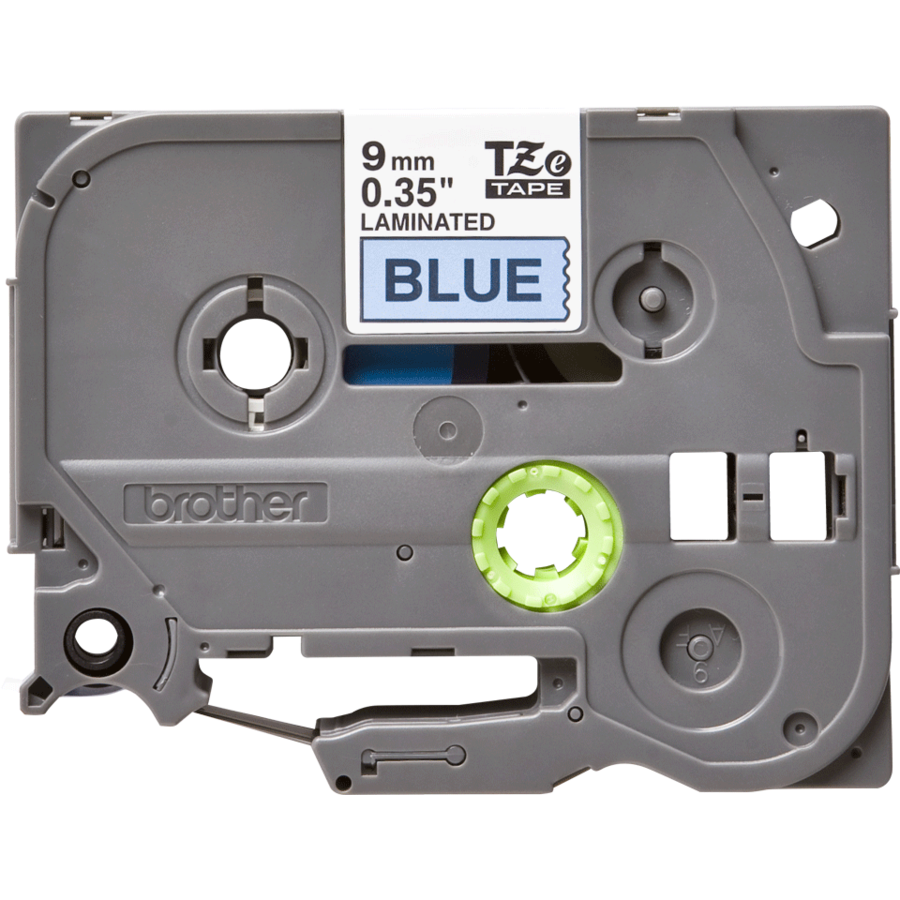 Banda continua laminata TZE521  9mm 8m Negru pe Albastru