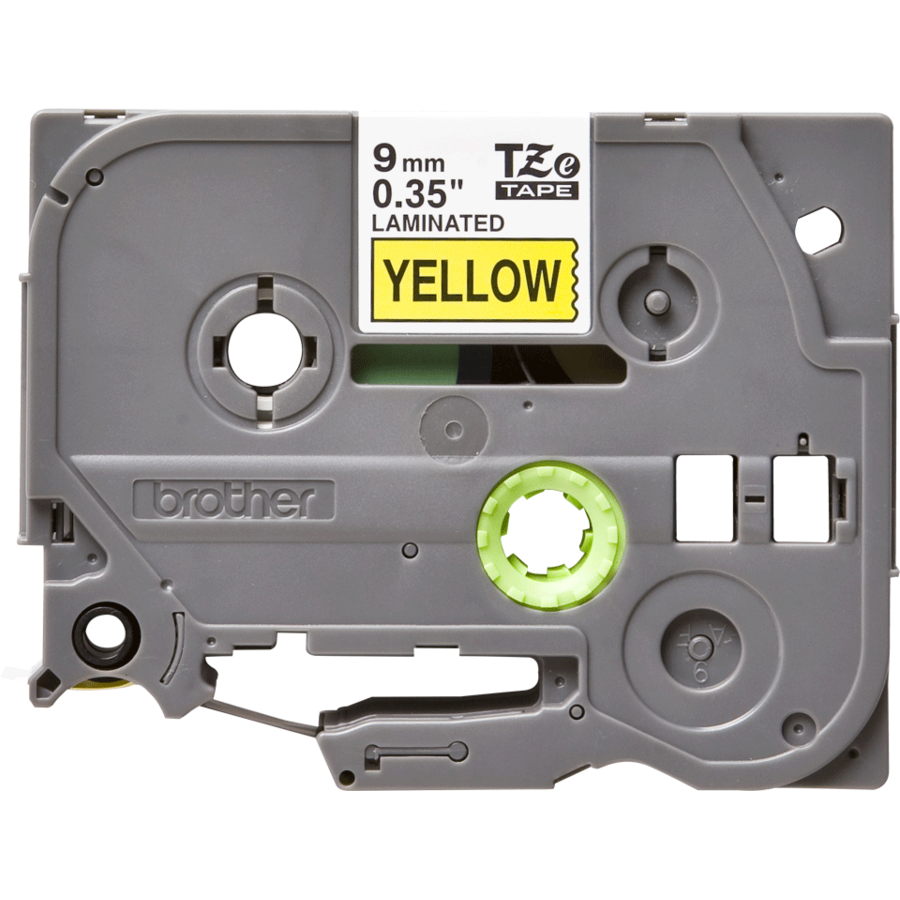 Banda continua laminata TZE621  9mm 8m Negru pe Galben