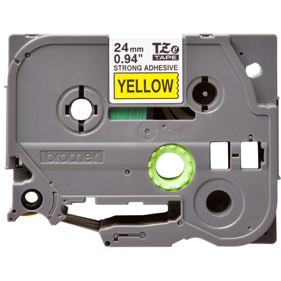 Banda continua laminata puternic adeziva TZES651  24mm 8m Negru pe Galben