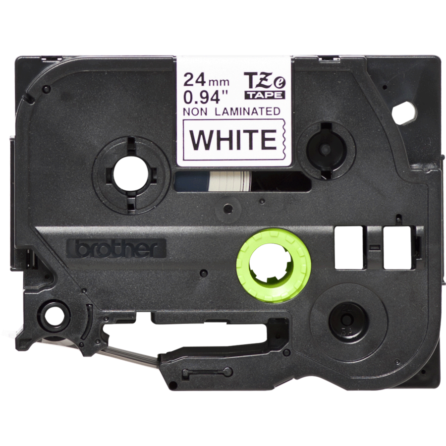 Banda continua nelaminata TZEN251  24mm 8m Negru pe Alb