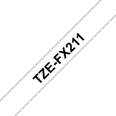 Banda continua laminata flexibila Brother TZEFX211  6mm Negru pe Alb
