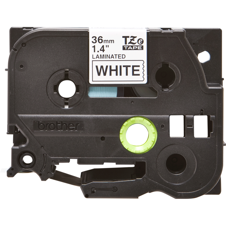 Banda continua laminata TZE261  36mm 8m Negru pe Alb