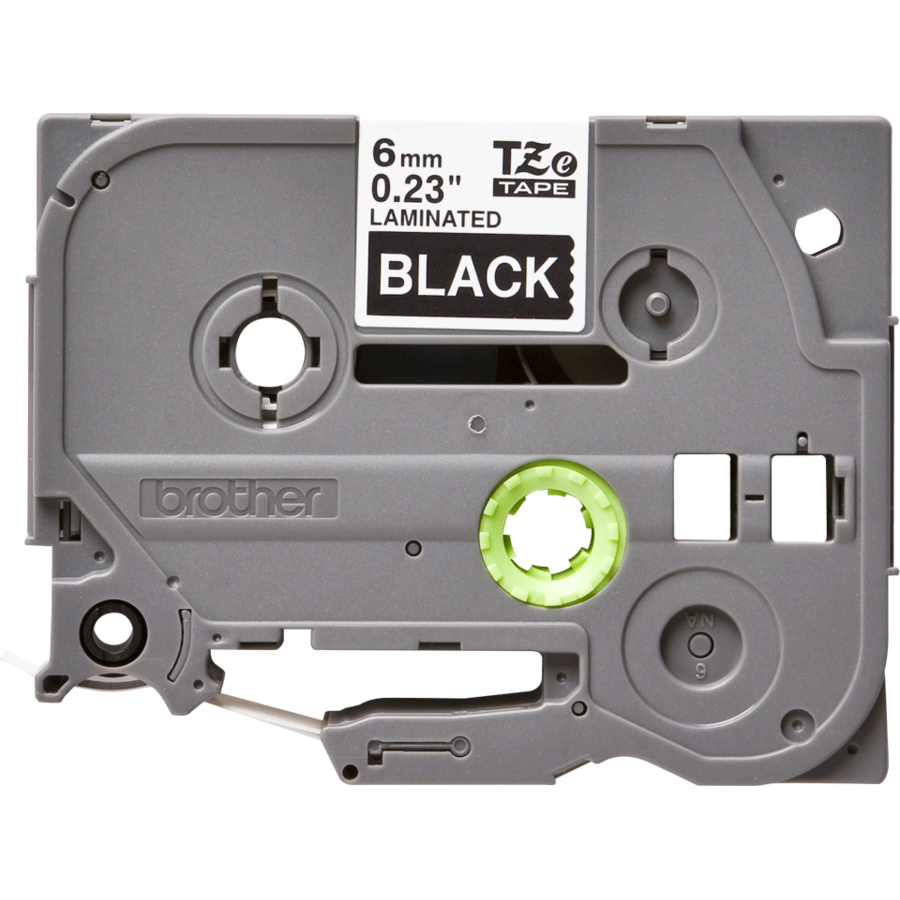 Banda continua laminata TZE315  6mm 8m Alb pe Negru