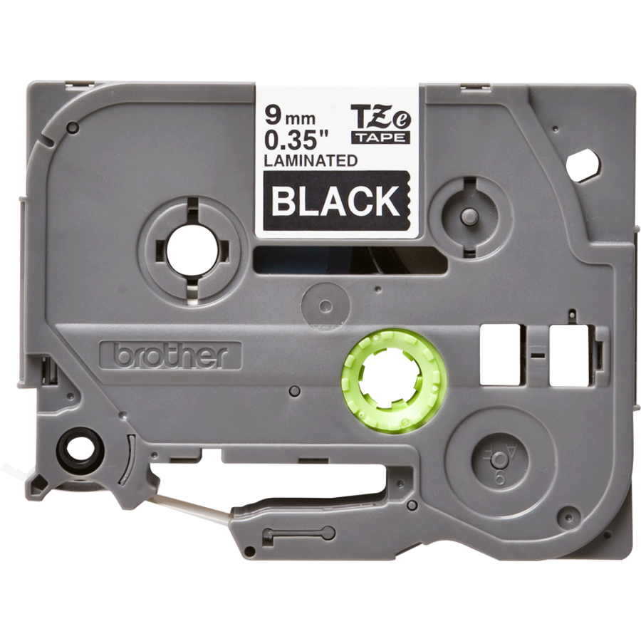 Banda continua laminata TZE325  9mm 8m Alb pe Negru