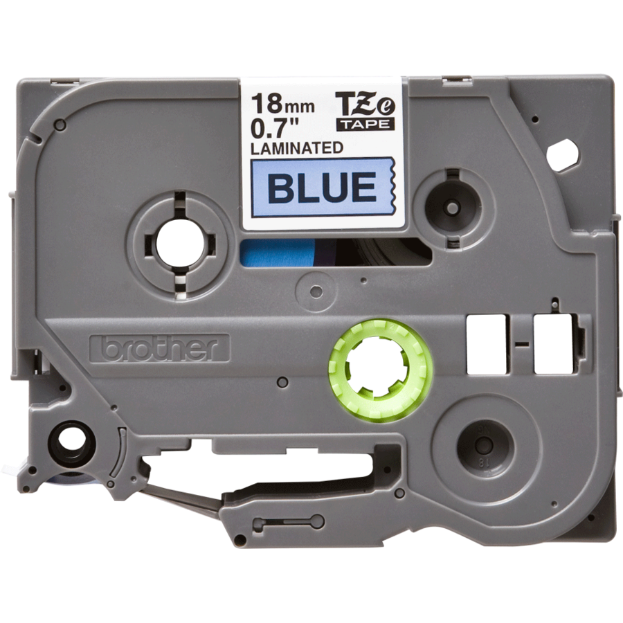 Banda continua laminata TZE541  18mm 8m Negru pe Albastru