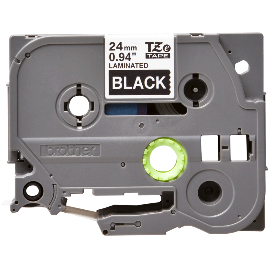 Banda continua laminata TZE355  24mm 8m Alb pe Negru