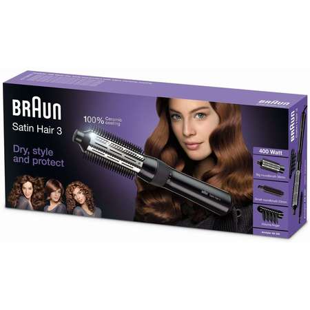 Perie cu aer cald Braun Satin Hair AS 330 400W Negru
