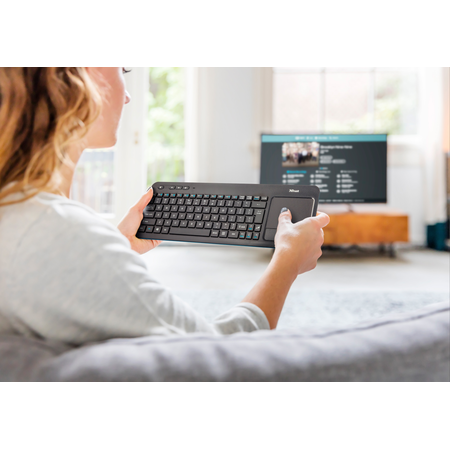 Tastatura Multimedia Trust Veza Wireless cu Touchpad Black