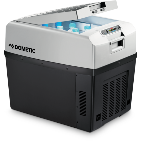 Cutie termoelectrica TCX 35 TropiCool Alimentare 12/24V DC si 230V AC Capacitate 33 litri Negru/Gri