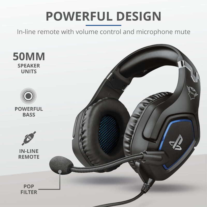 Căști gaming Trust GXT 488 Forze licență oficială PS4 Black — imaginea 2