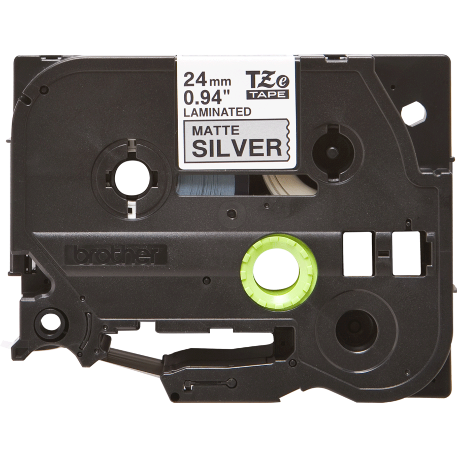 Banda continua mata metalica TZEM951  24mm 8m Negru pe Gri