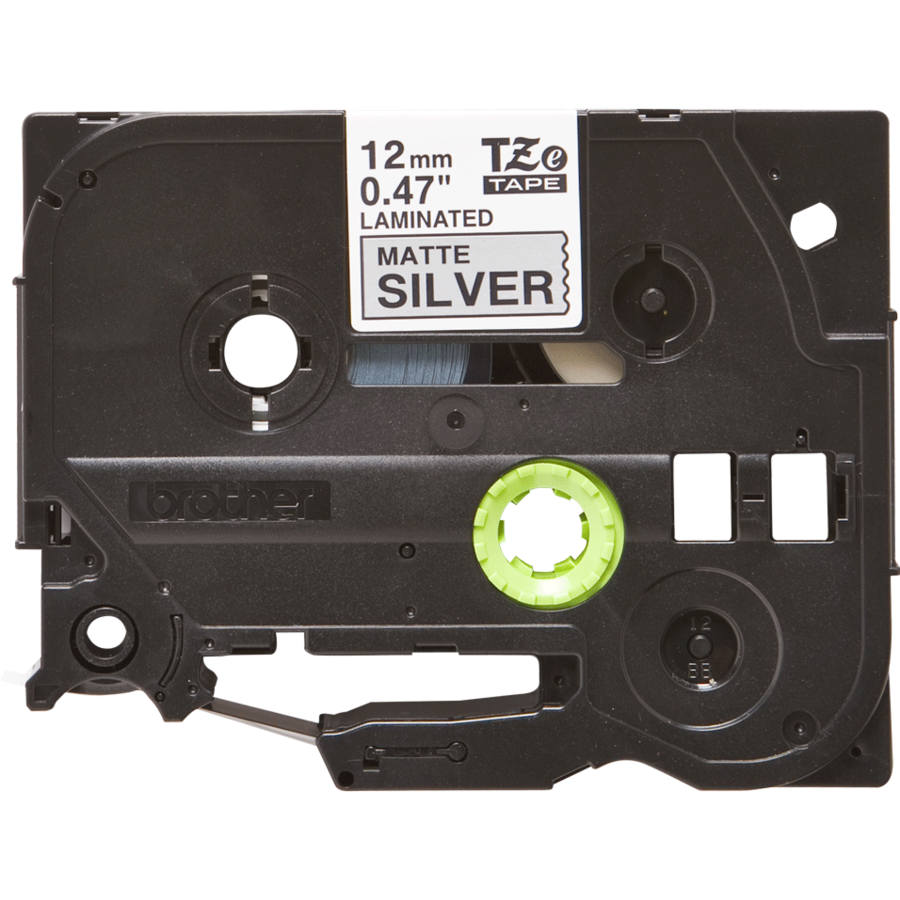 Banda continua mata metalica TZEM931  12mm 8m Negru pe Argintiu
