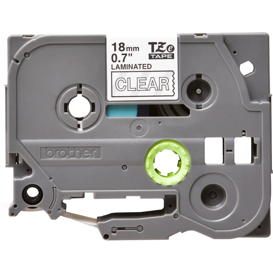 Banda continua laminata TZE145  18mm 8m Alb pe Transparent