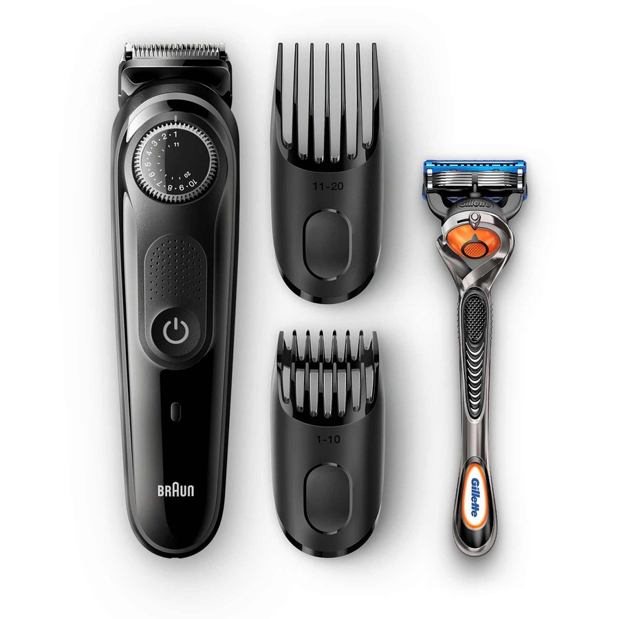 Aparat de tuns barba si parul + Gillette Fusion5 ProGlide BT3042 lavabil 39 setari taiere acumulator Negru Gri