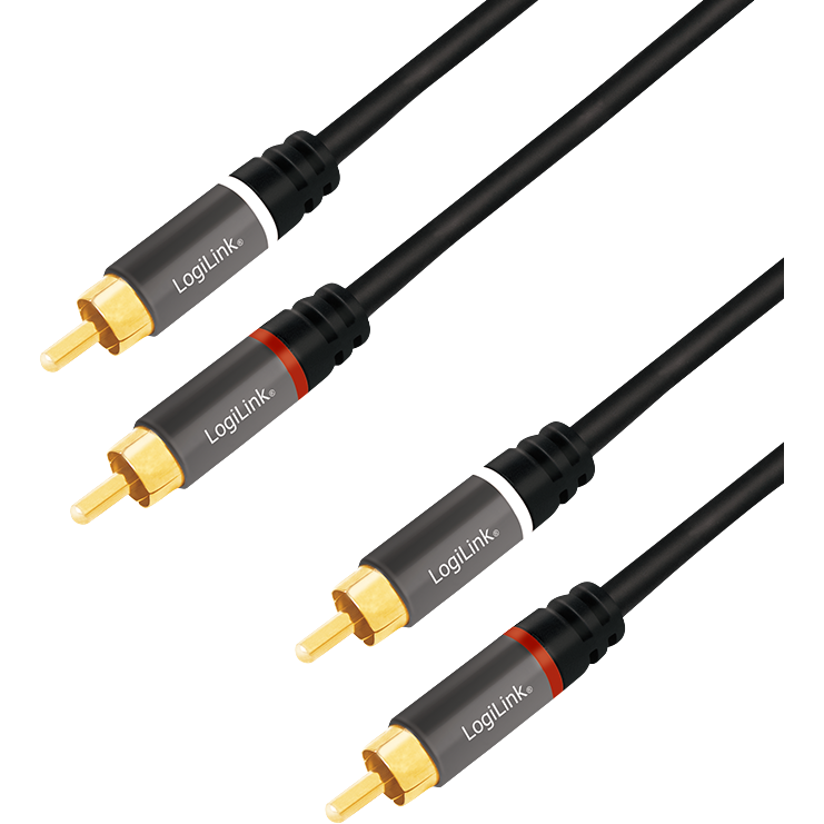 Cablu audio Logilink CA1204 RCA Male - RCA Male 2m Black