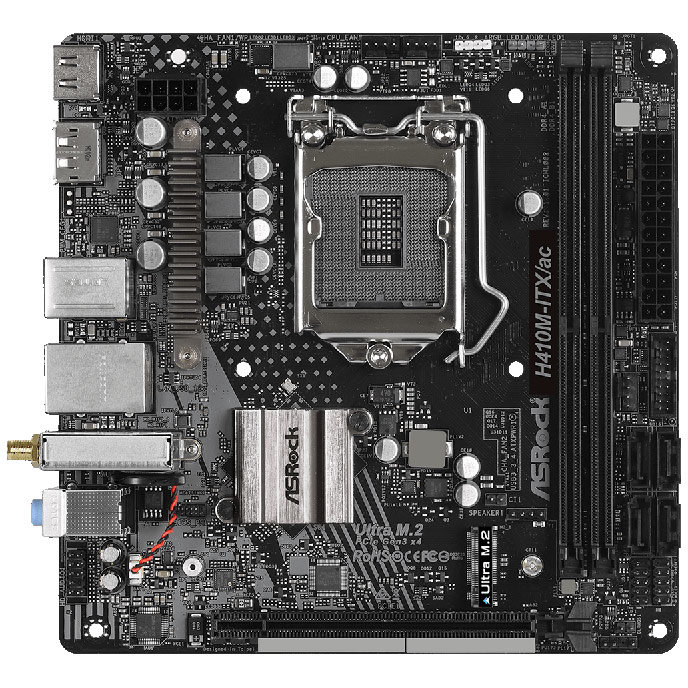 Placa de baza H410M-ITX/AC Intel LGA1200 mITX