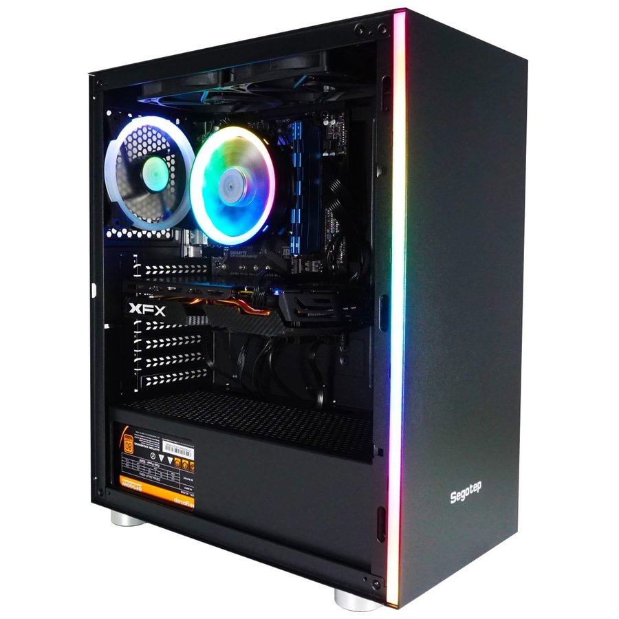Sistem desktop Hawk AMD Ryzen 5 2600X 16GB DDR4 1TB HDD 240GB SSD Black