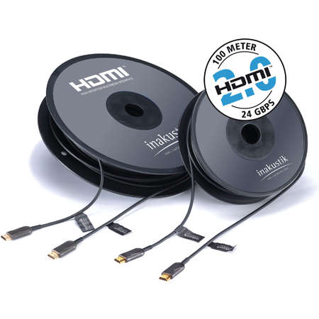 Cablu Inakustik Micro HDMI - HDMI 2.0 prin fibra optica 8m Black