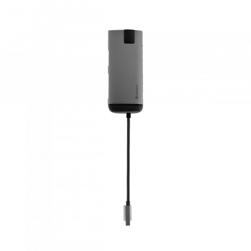 Hub USB Verbatim 49142 USB-C 1x HDMI 1x RJ45 Card Reader Gri — imaginea 2