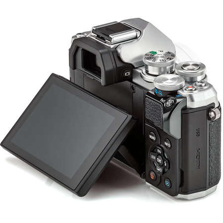 Aparat foto Mirrorless Olympus E-M10 Mark III Double Zoom Traveller Kit Silver