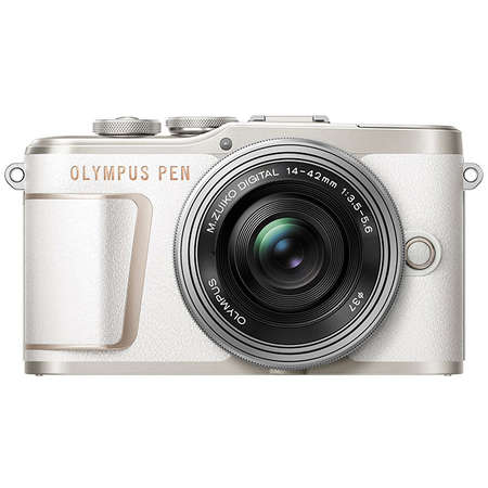 Aparat foto Mirrorless Olympus E-PL10 Pancake Zoom Kit White 14-42mm Silver
