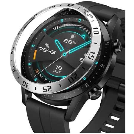 Rama ornamentala otel inoxidabil Ringke Gri pentru Huawei Watch GT 2 46mm