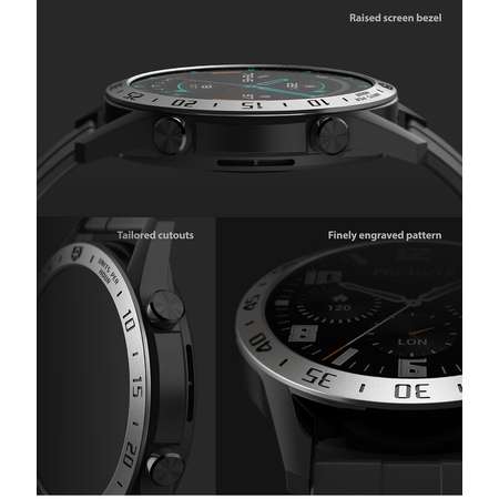 Rama ornamentala otel inoxidabil Ringke Gri pentru Huawei Watch GT 2 46mm