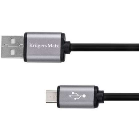 Cablu de date Kruger&Matz KM1235 Basic USB tata - microUSB tata 1m