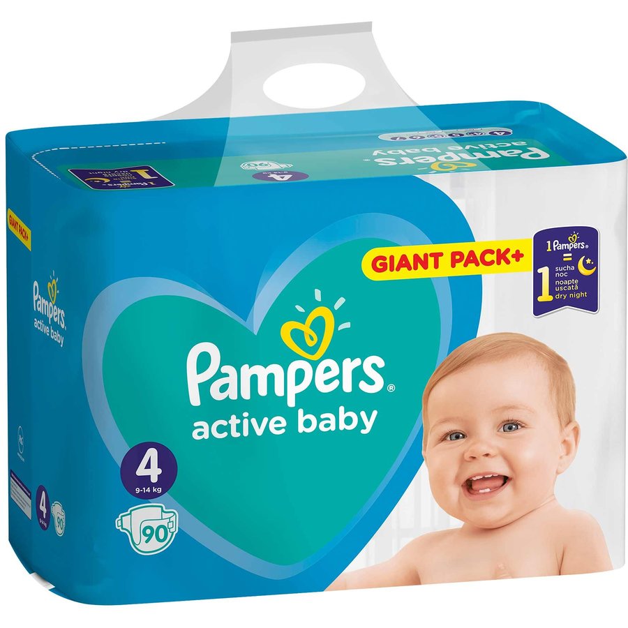 Scutece Active Baby 4 Giant Pack 90 buc