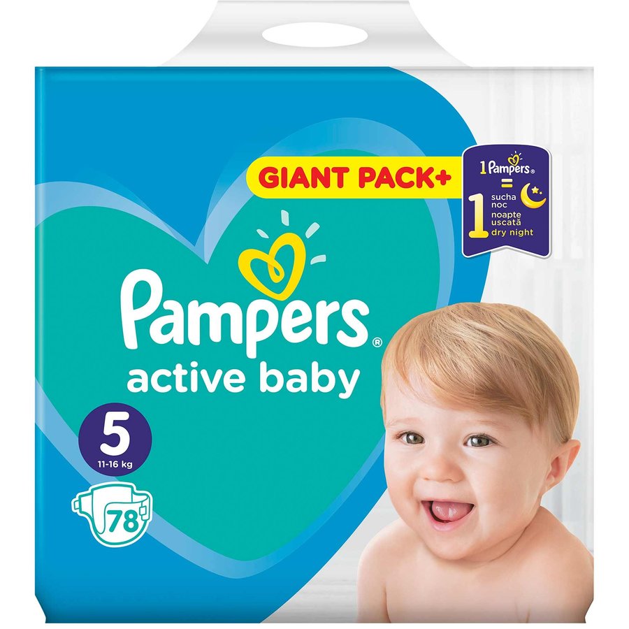 Scutece Active Baby 5 Giant Pack 78 buc