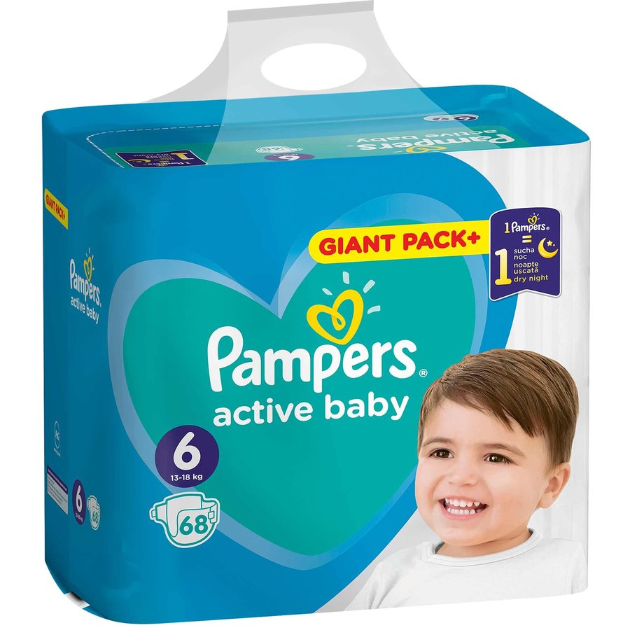Scutece Active Baby 6 Giant Pack 68 buc