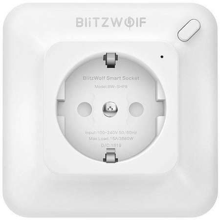 BlitzWolf BW-SHP8 cu monitorizarea energiei, Putere 3680W, WiFi, Alb
