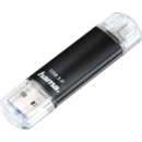 124001 Laeta Twin USB 2.0-microUSB 128GB 40MBs Negru