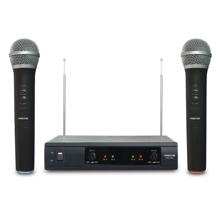 Set 2 Microfoane MSH-206 Wireless Negru