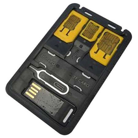 Set Adaptor TECHLY Carduri SIM Nano-SIM Micro-SIM + Cititor MicroSD + Cheie