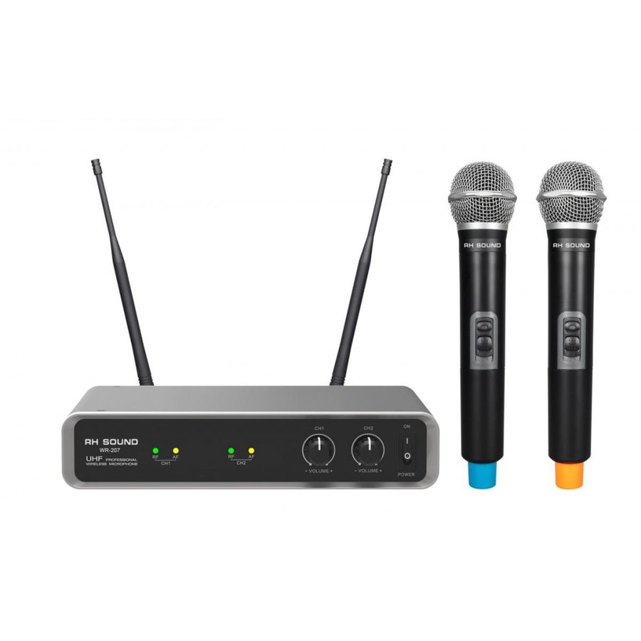Set 2 Microfoane WR-207 Wireless Negru
