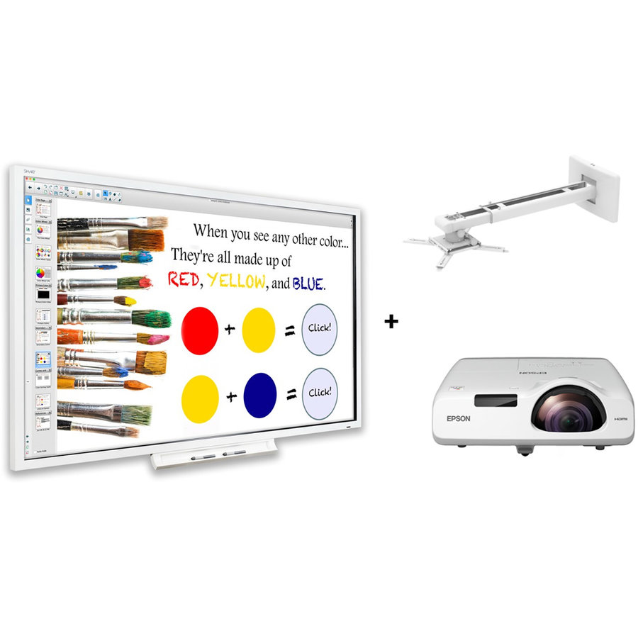 Pachet Interactiv Videoproiector EB-530 + Tabla interactiva Smart Board SBM680 + Suport CT-PRB-11M White