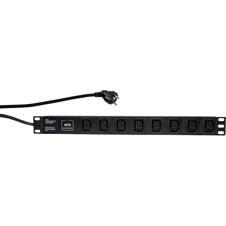 PDU 1U 19 inch 8x IEC 2m Black