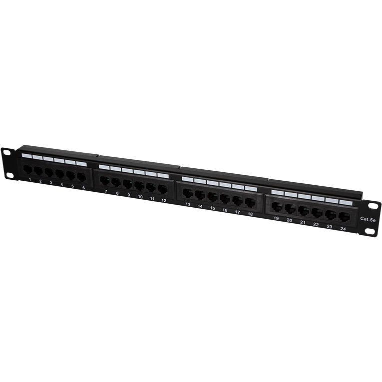 Patch Panel Cat5e 1U 19 inch 24 porturi Black